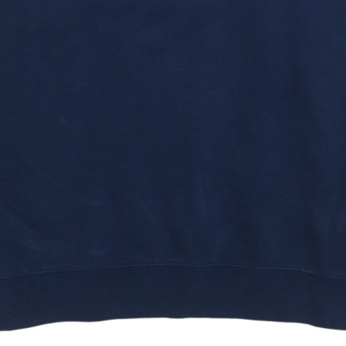 Nike Men's Navy Blue Crew Neck Sweatshirt L Classic Fleece Pullover