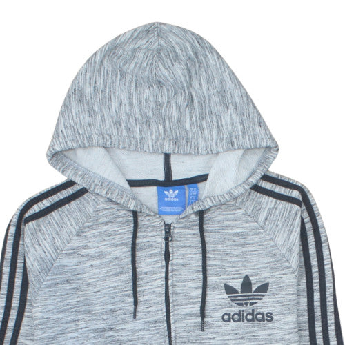 Adidas Mens Grey Full Zip Hoodie Size M Hooded Sweatshirt