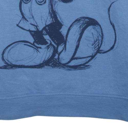 Disney Women Blue Mickey Mouse Pullover Hoodie Size 12 M