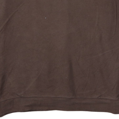 Lacoste Men’s Brown 1/4 Zip Collared Sweatshirt 2XL Regular Fit