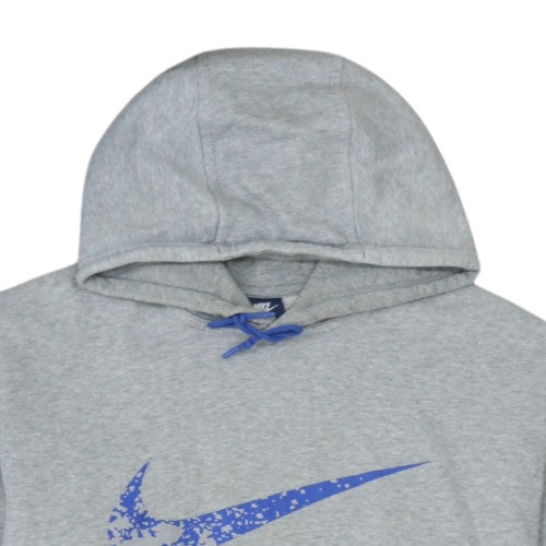 Nike Men's Grey 2XL Pullover Hoodie with Blue Logo