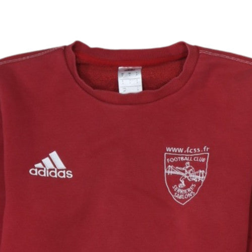 Adidas Men's Red Small Crew Neck Pullover Sweatshirt