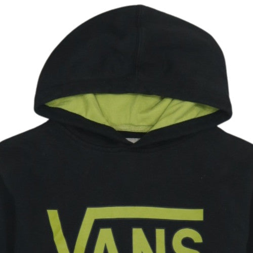 Vans Boys Black XL Pullover Hoodie with Logo Print and Kangaroo Pocket