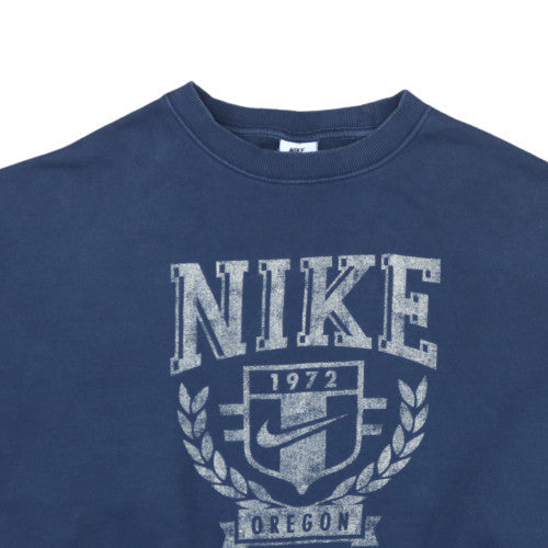 Nike Men’s Blue Crew Neck Graphic Sweatshirt S Pullover Fleece