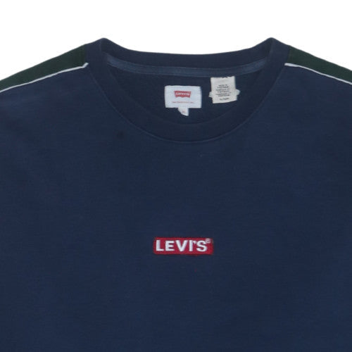 Levi's Men's Blue XL Pullover Sweatshirt Logo Crew Neck Fleece