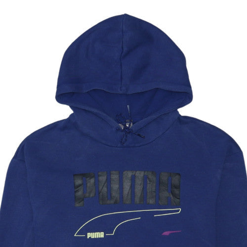 Puma Men's Blue Pullover Hoodie Medium Fleece Sportswear