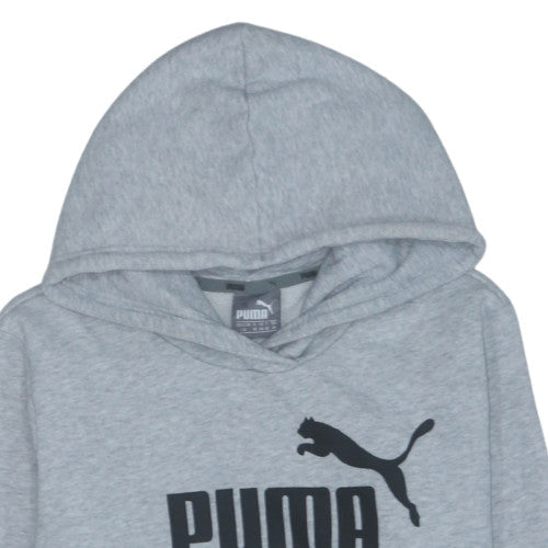 Puma Womens Grey Logo Pullover Hoodie Size 14