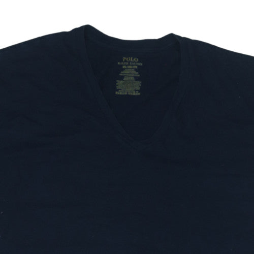 Ralph Lauren Men's Navy Blue 2XL Classic Fit V-Neck T-Shirt