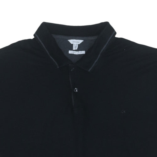 Calvin Klein Men's Black 2XL Pima Cotton Short Sleeve Polo Shirt