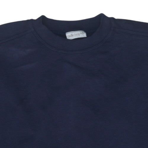 Adidas Mens Blue Crew Neck Sweatshirt L Regular Fit Vintage Logo