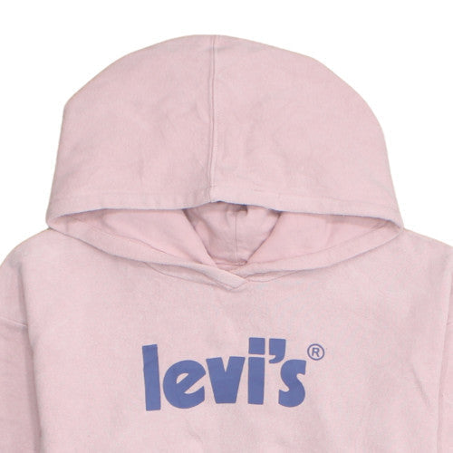 Levi's Girls Pink Logo Pullover Hoodie Size 14 Years Fleece Hooded Sweatshirt
