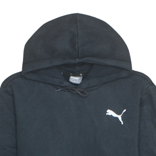 Puma Men's Black Pullover Hoodie M Logo Fleece Sweatshirt