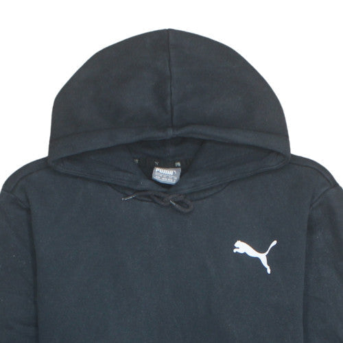 Puma Men's Black Pullover Hoodie M Logo Fleece Sweatshirt