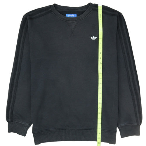 adidas Men's Black Classic Trefoil Crew Neck Sweatshirt Size M