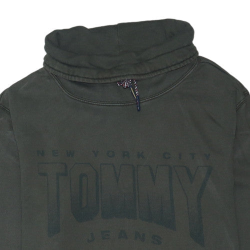 Tommy Jeans Men's Green L Sweatshirt with High Neck Graphic Print