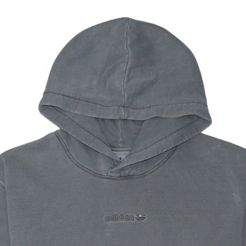 Adidas Mens Grey Pullover Hoodie L Fleece Lined Sweatshirt