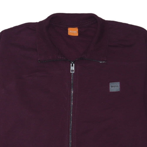 Hugo Boss Men's Burgundy Full Zip Sweatshirt XXL Classic Style