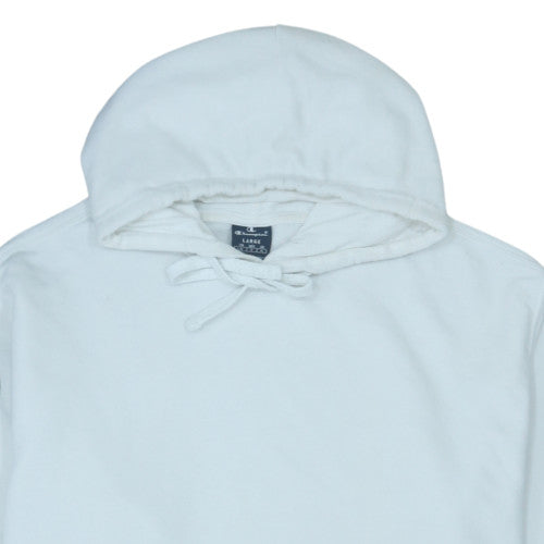 Champion Womens White Pullover Hoodie Size L Cotton Blend