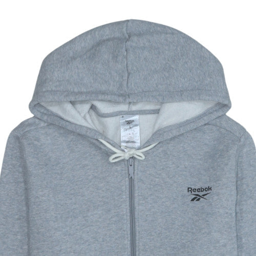 Reebok Mens Grey Full Zip Hoodie L Regular Fit Fleece Sweatshirt