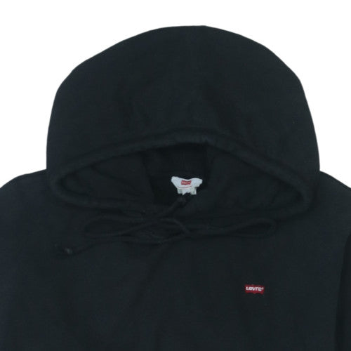 Levi's Men's Black Pullover Hoodie M Logo Tape Sleeve Fleece