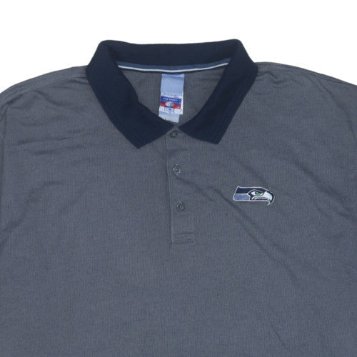 Reebok Men’s Grey Polo Shirt Size L Regular Fit American Football Logo