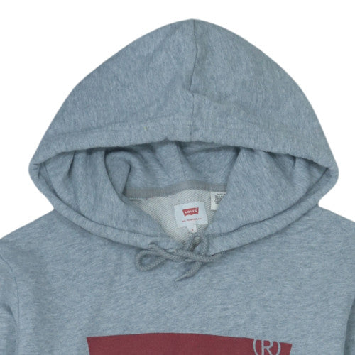 Levi's Men's Grey Pullover Hoodie Medium Logo Graphic Sweatshirt