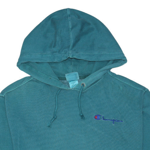 Champion Men's Green Pullover Hoodie Medium Logo Fleece Sweatshirt