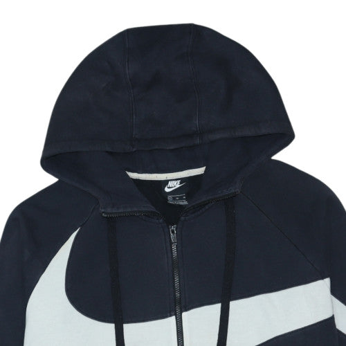 Nike Men's Black XL Full Zip Hoodie Sports Logo Cotton Blend