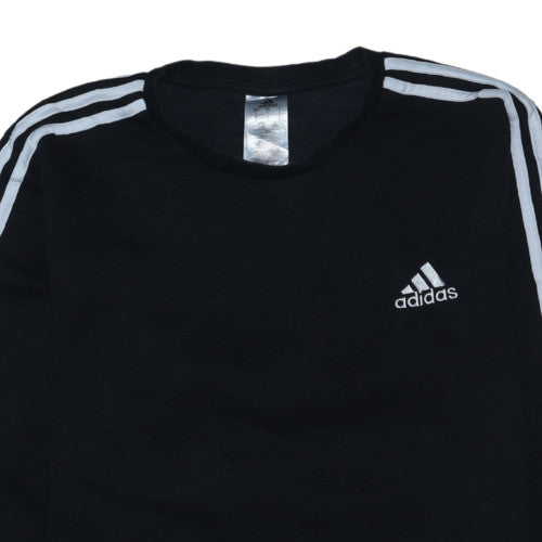 Adidas Men's Black L Pullover Crew Neck Fleece Sweatshirt