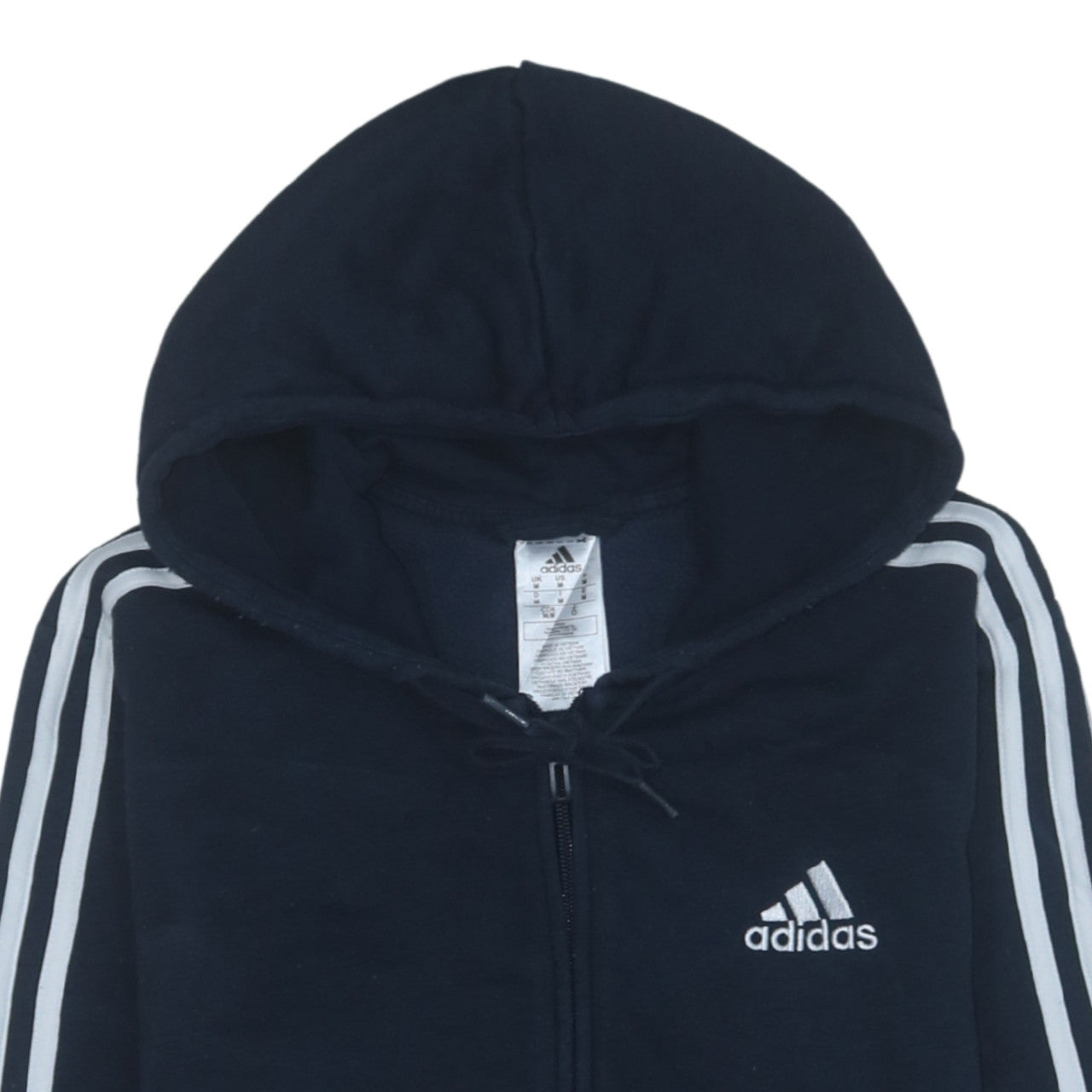 adidas Men Black Medium Full Zip Hoodie Sports Fleece