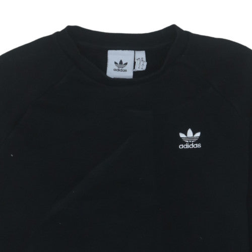 Adidas Men's Black Crew Neck Pullover Sweatshirt M Regular Fit
