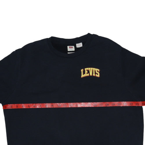 Levi's Men's Black Crew Neck Embroidered Logo Sweatshirt L