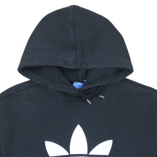 Adidas Womens Black Pullover Hoodie Size 18 Logo Hooded Sweatshirt