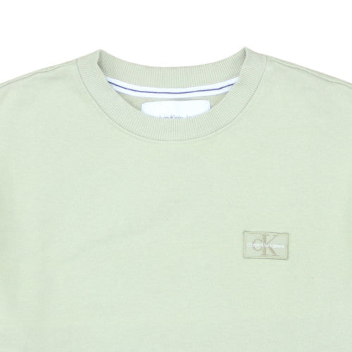Calvin Klein Jeans Men's Beige Cotton Crew Neck Sweatshirt M