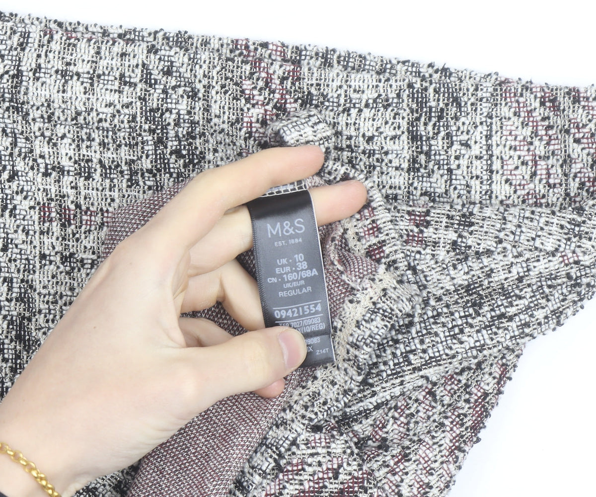 Marks & Spencer Womens Multicoloured Tweed Pencil Skirt Size 10