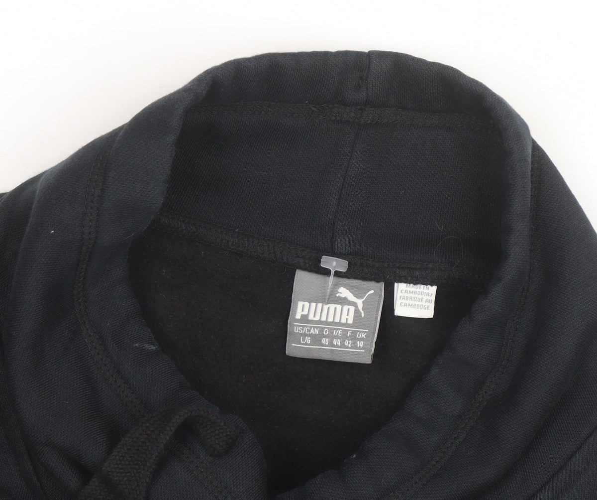 Puma Mens Black L Fleece Pullover Sweatshirt with Logo