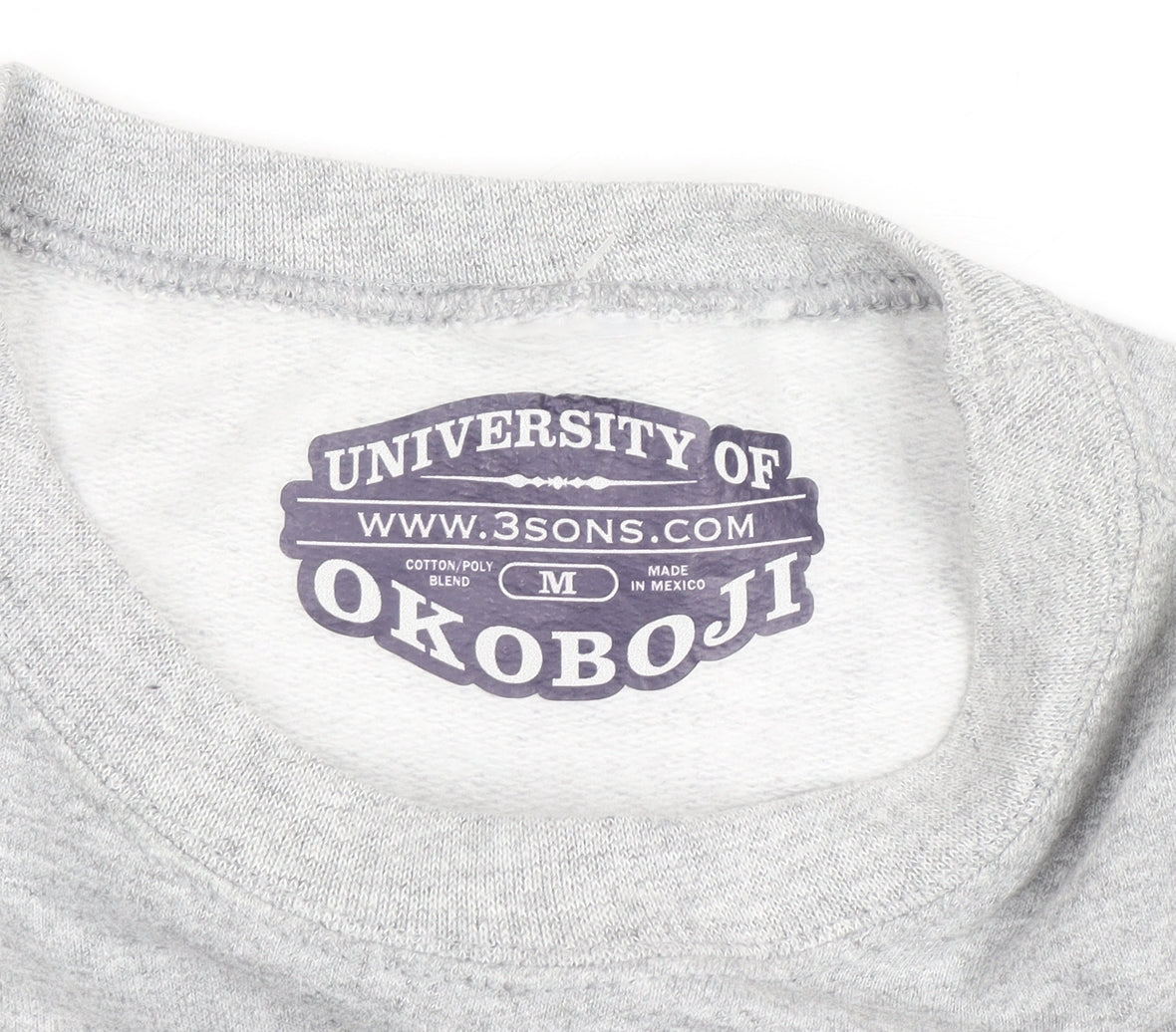 University of Okoboji Men's Grey Pullover Sweatshirt M Crew Neck