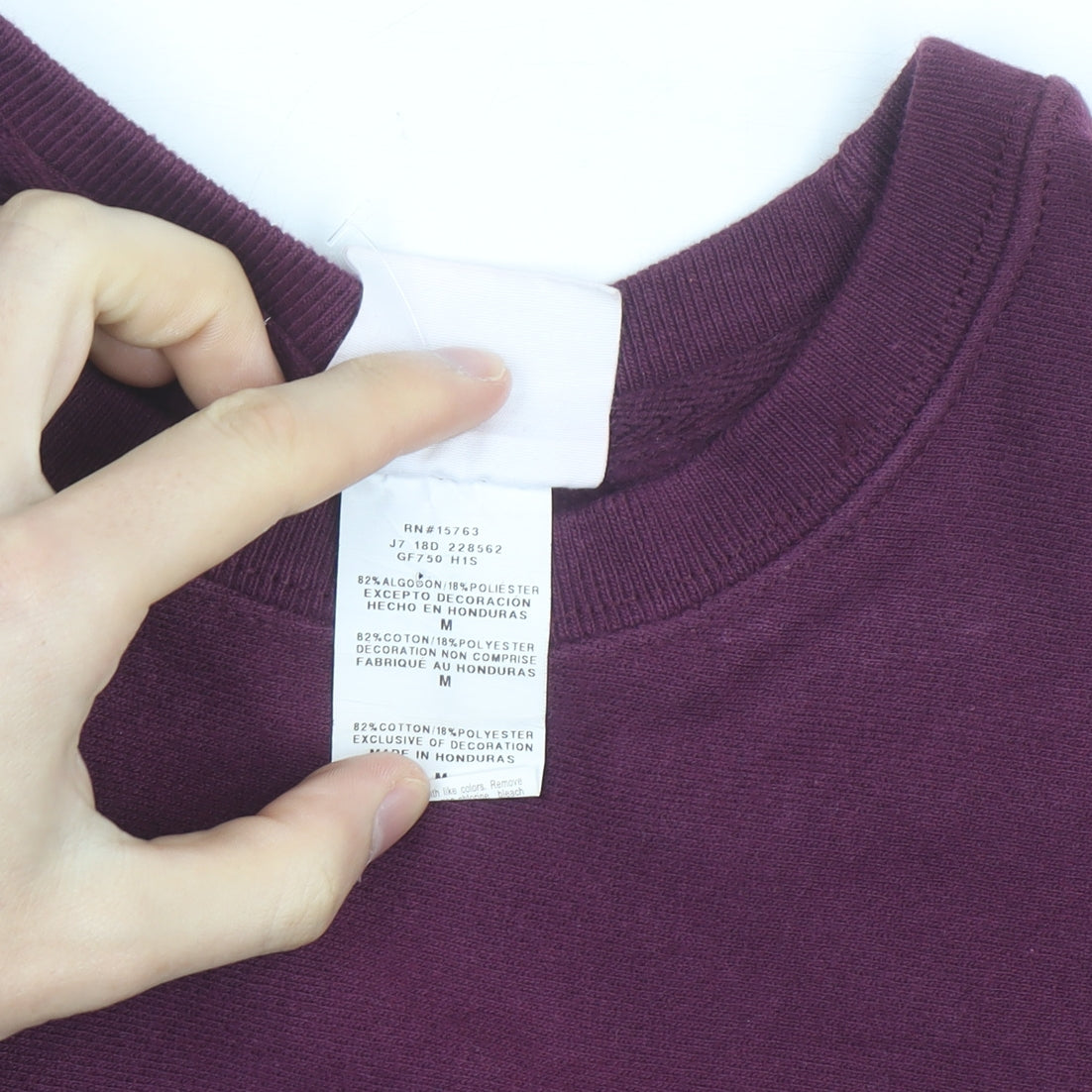 Champion Men's Purple Reverse Weave Crew Neck Sweatshirt Medium