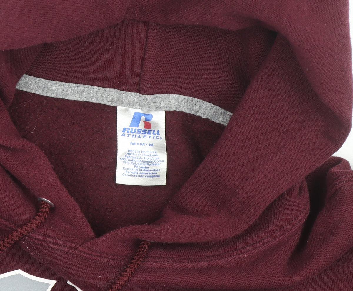 Russell Athletic Men's Red Pullover Hoodie M Graphic Sportswear