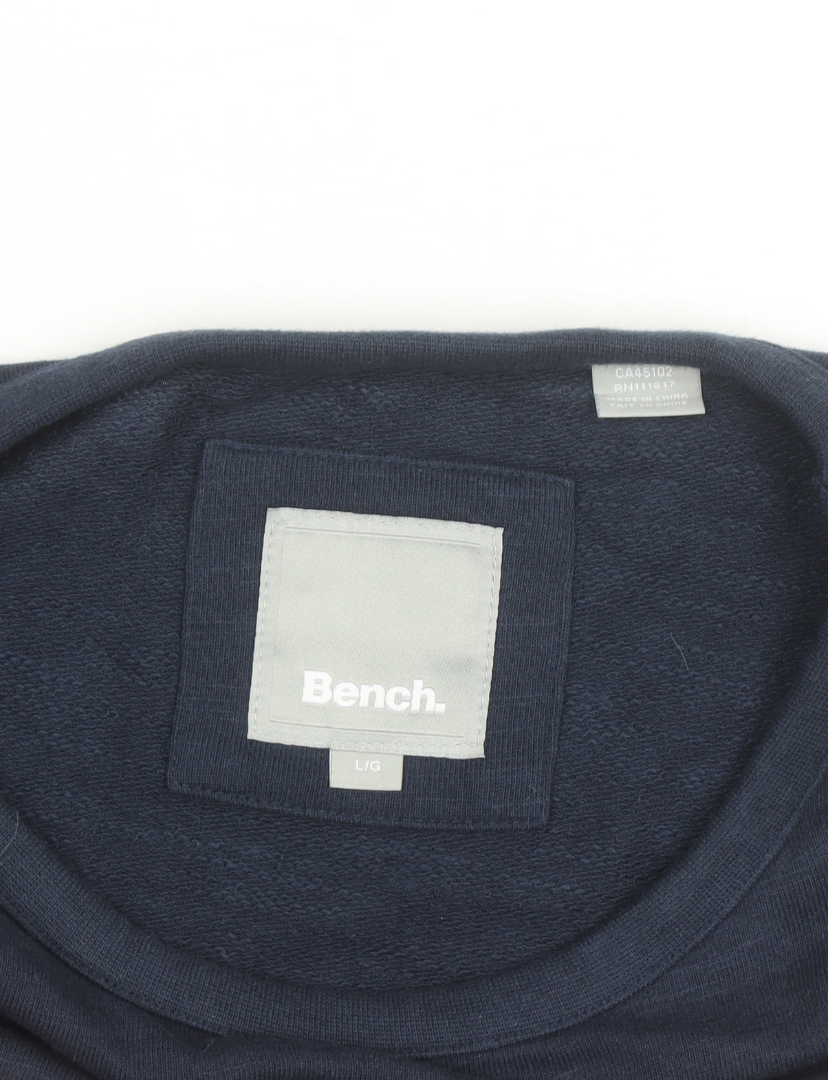 Bench Men's Blue Striped Pullover Sweatshirt Size L Crew Neck