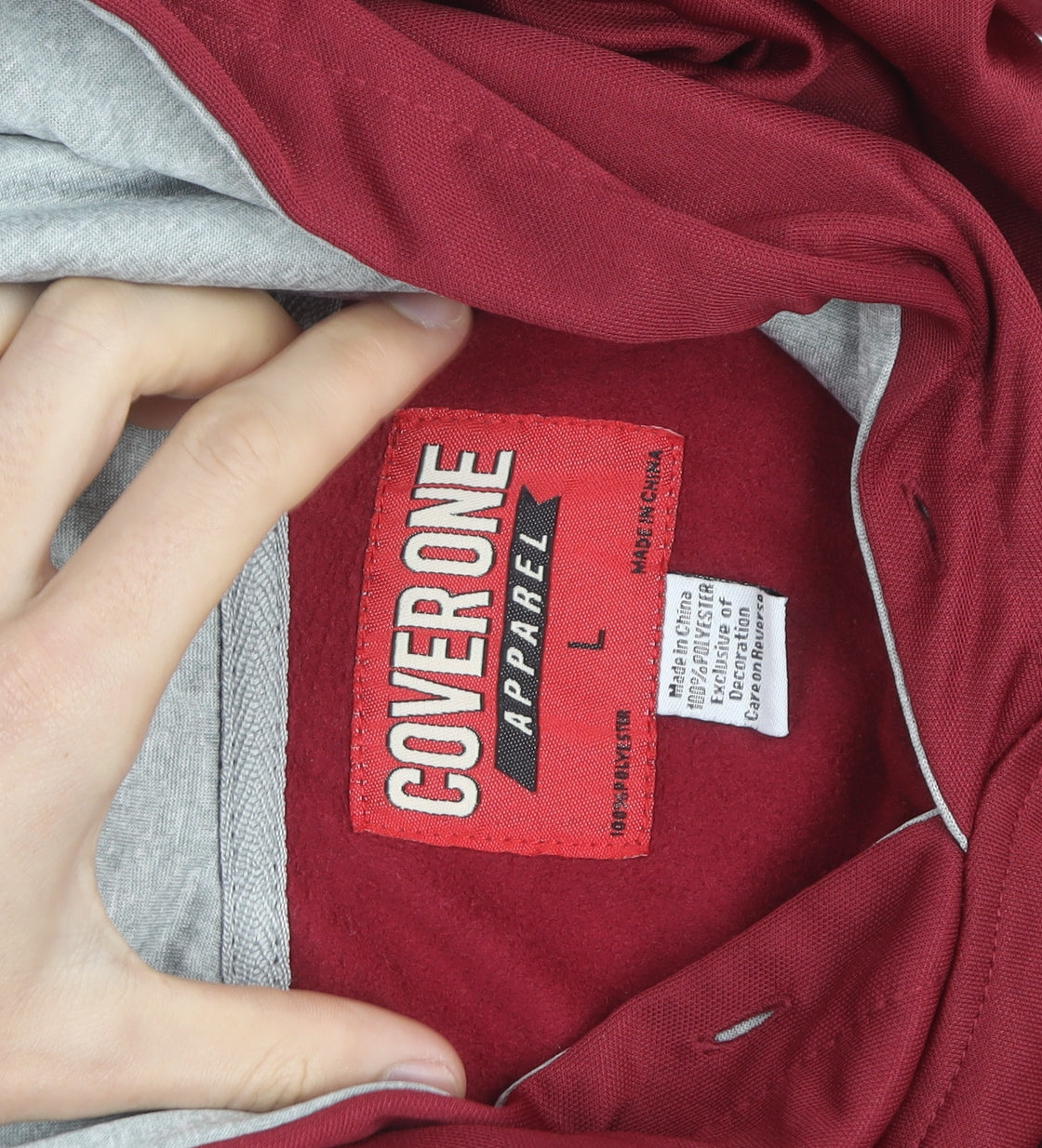 Cover One Apparel Men’s Red L Pullover Hoodie with Logo