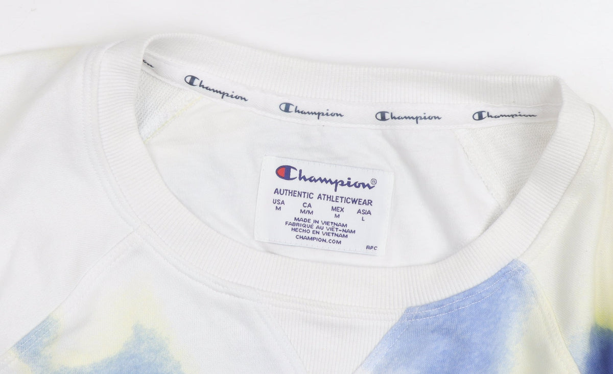 Champion Women's Blue Tie Dye Pullover Sweatshirt Size L