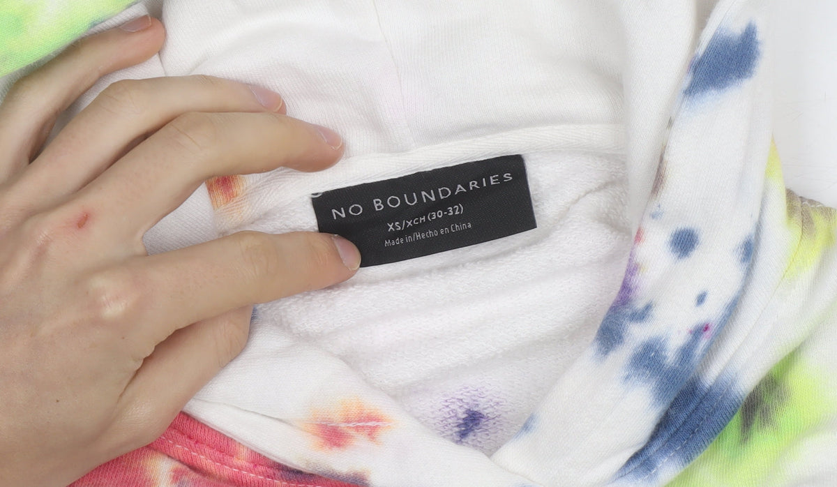 No Boundaries Women’s Multicoloured Tie-Dye Pullover Hoodie XS Cotton