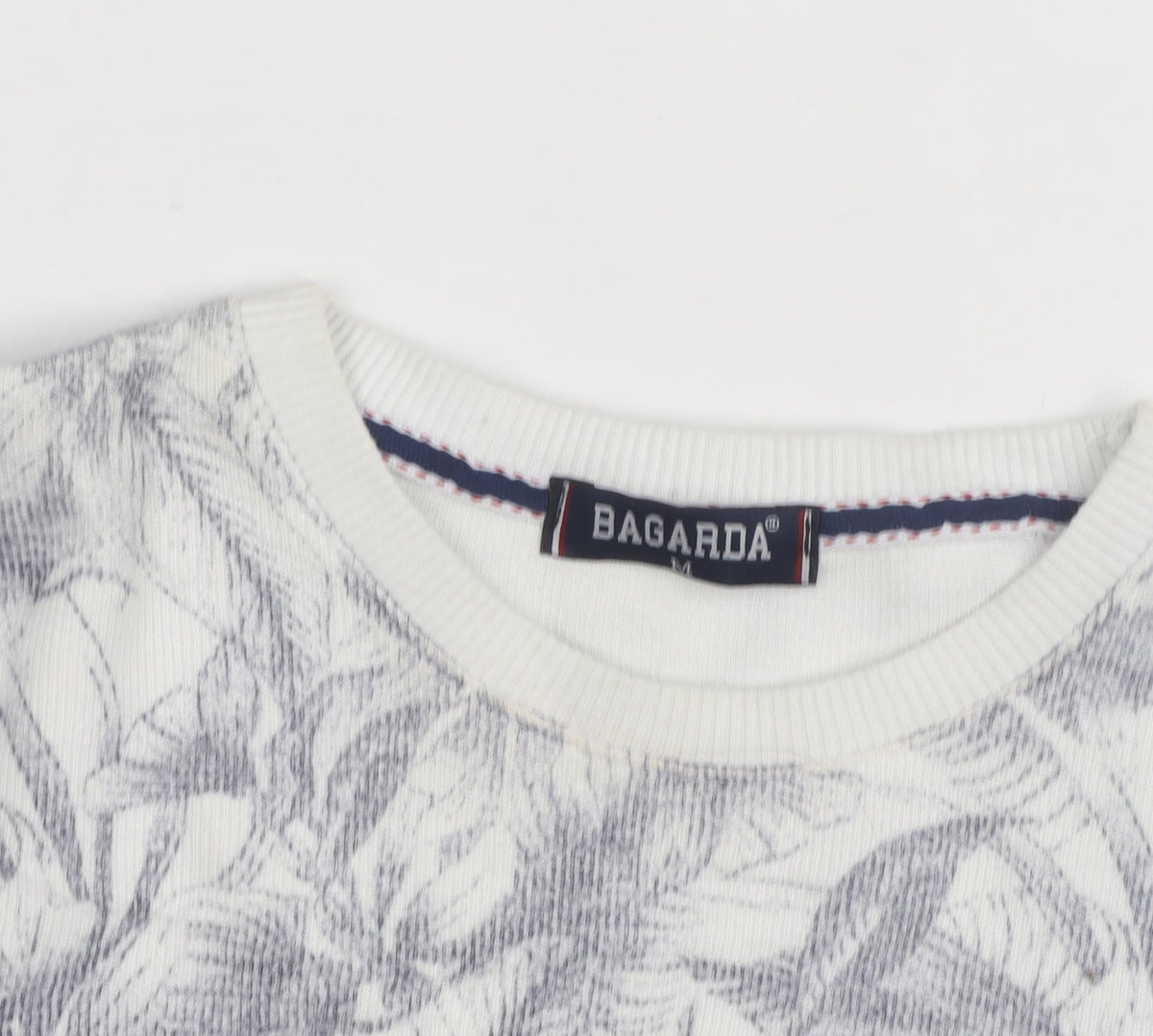 Bagarda Men's Grey Floral Crew Neck Sweatshirt Size M