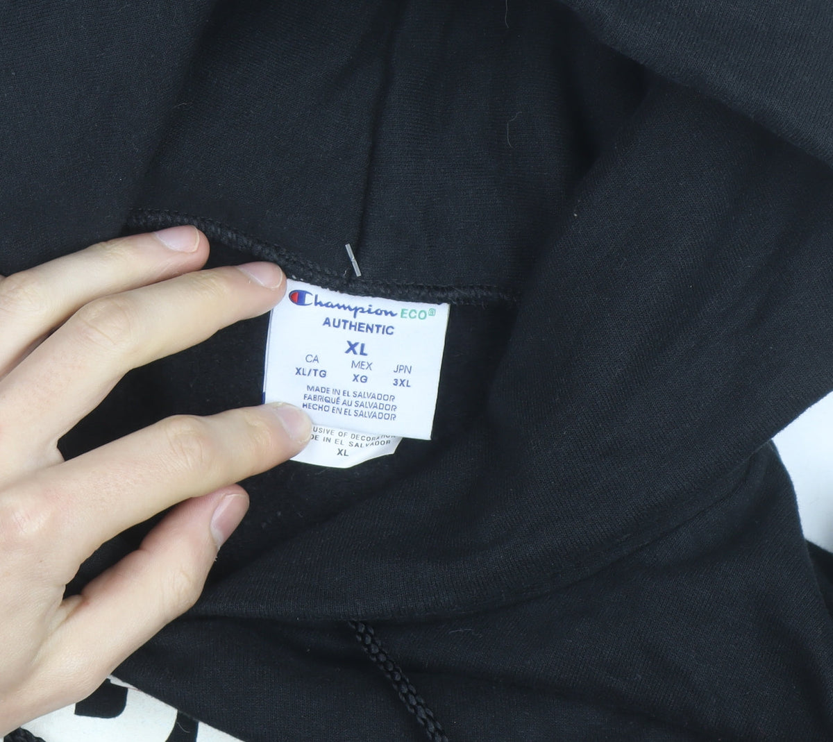 Champion Men's Black Bedford Baseball XL Pullover Hoodie