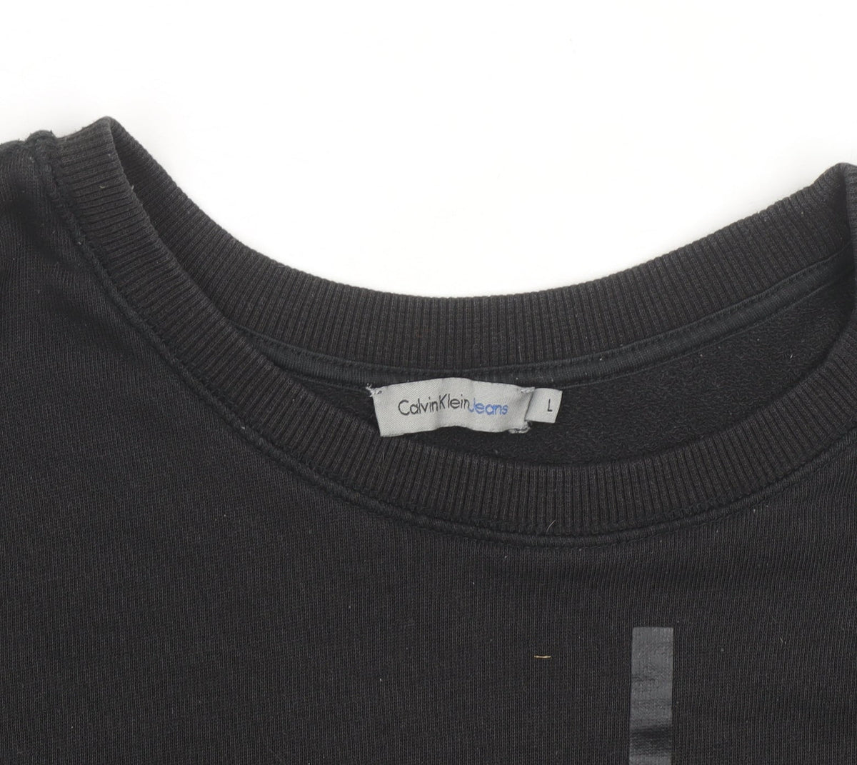 Calvin Klein Jeans Men's Black Logo Crew Neck Sweatshirt L