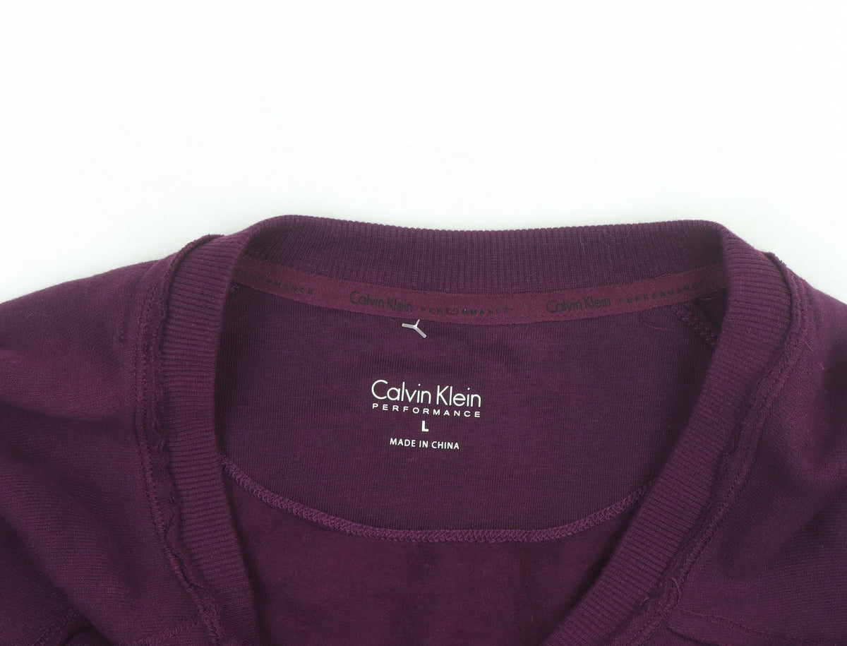 Calvin Klein Men's Purple Crew Neck Performance Sweatshirt L