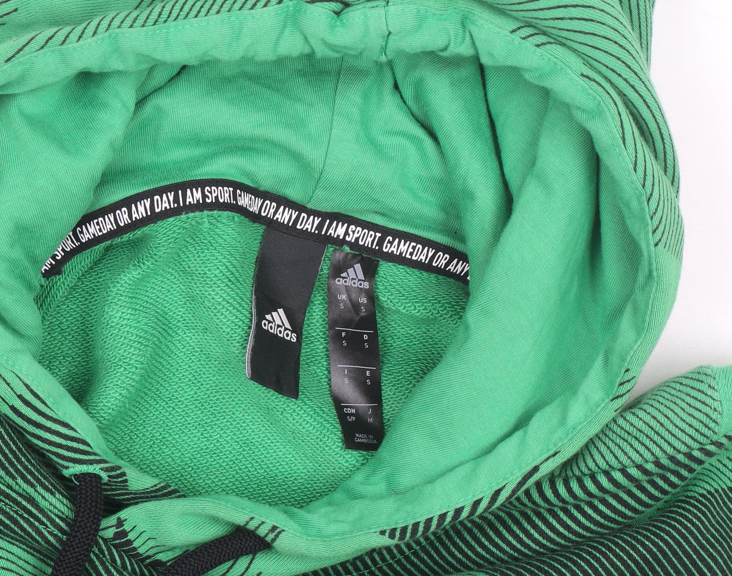 Adidas Men's Green Pullover Hoodie Size S Graphic Logo Sportswear