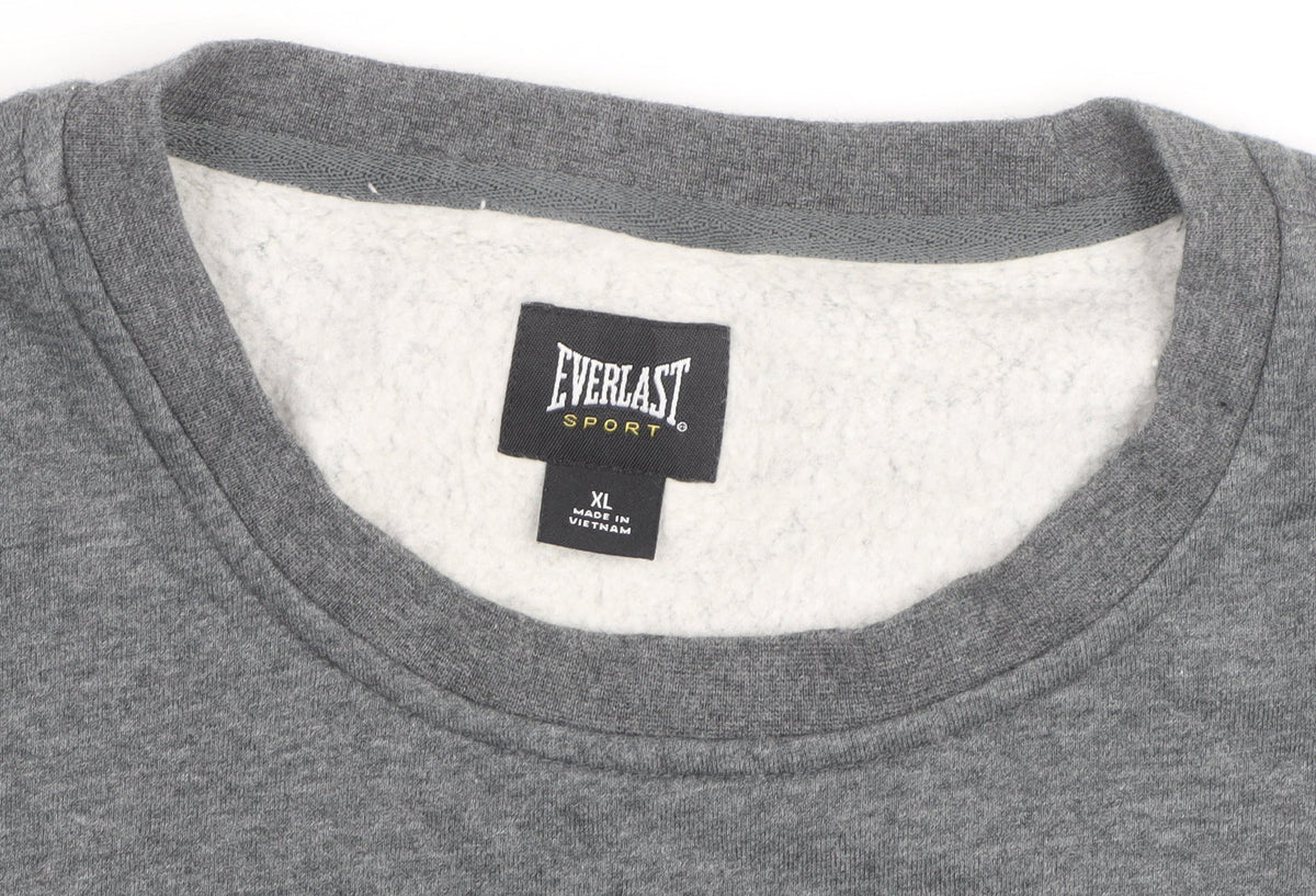 Everlast Men’s Grey XL Fleece Lined Crew Neck Pullover Sweatshirt