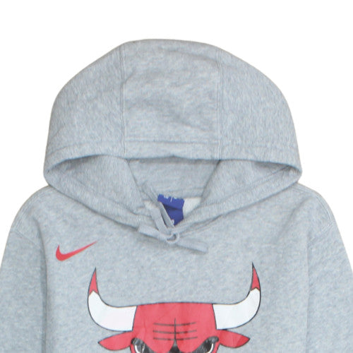 Nike Mens Grey Chicago Bulls Hoodie S Pullover Graphic Print NBA